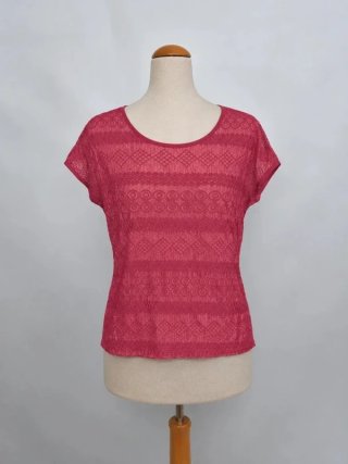Blusa Punt de Malla Roja Talla L