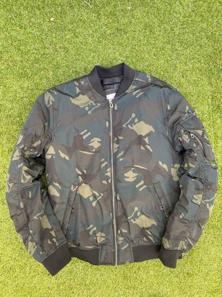 Chaqueta Bomber camuflaje militar verde – Talla M