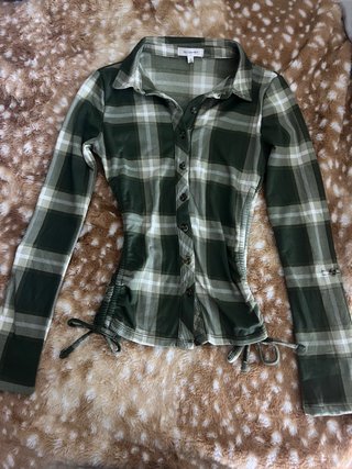 Camisa cuadros verde ajustada
