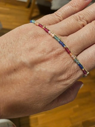Pulsera mujer dorada multicolor