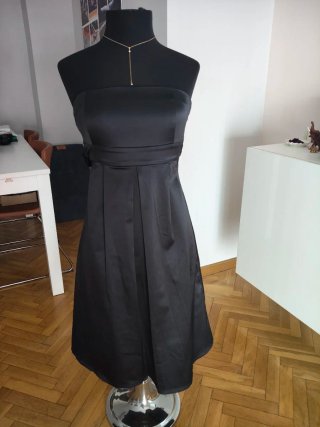 Vestido de fiesta negro palabra de honor