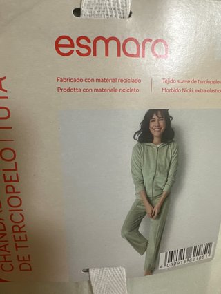 Chándal de terciopelo Esmara verde Talla M