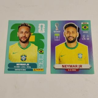 2 Cromos de Neymar Jr (Mundial 2022 y 2026)