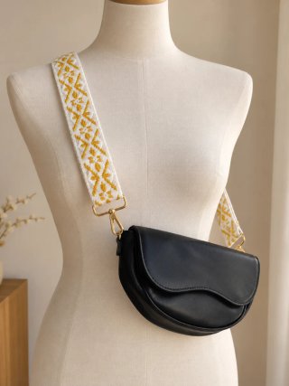 Bolso Bandolera Negro Media Luna