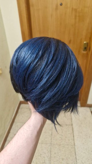 Peluca Corta Azul Oscuro