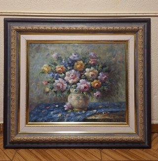 Cuadro Óleo sobre Lienzo Flores T. Denver
