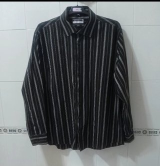 Camisa hombre talla 44 vintage manga larga rayas