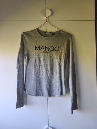 Camiseta Mango manga larga gris talla M