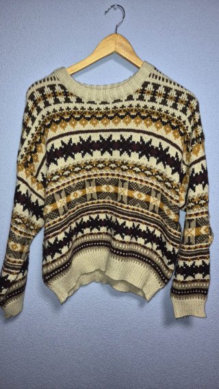 Jersey estampado beige y marrón