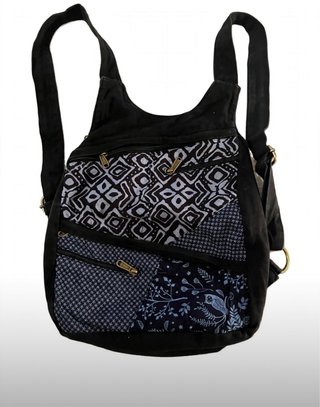 Mochila Étnica Negra y Azul
