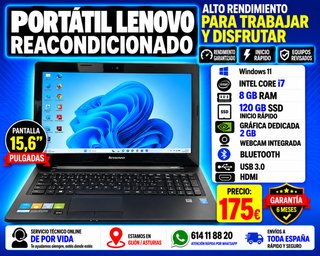 Portátil Lenovo Intel Core i7 8GB RAM SSD