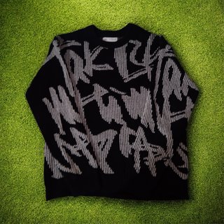 Maglione Zara Nero Grigio con Grafica
