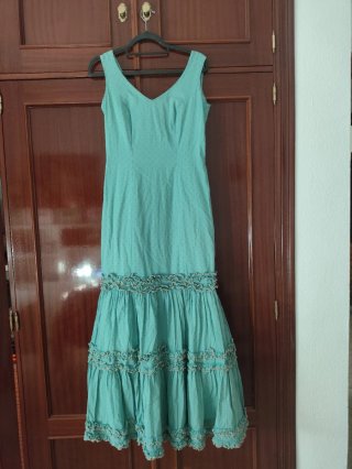 Traje de flamenca verde agua