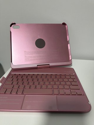 Funda para ipad A16 rosada con teclado 360