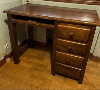 Escritorio madera pino maciza cajonera