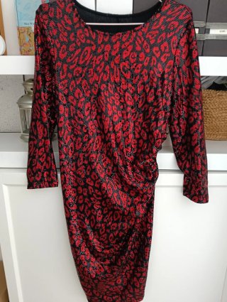Vestido fiesta lentejuelas rojo
