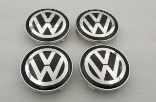 Centros de rueda Volkswagen negro 68 mm