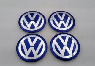 8 x chapas centro de rueda Volkswagen 90 mm azul