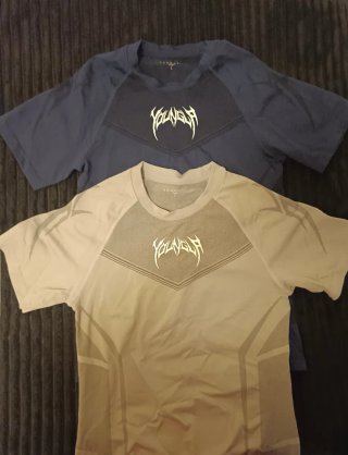 Camisetas compresión YOUNGLA azul y gris Talla L