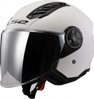 Casco Moto LS2 Air Flow 2 Blanco + Visera Plata