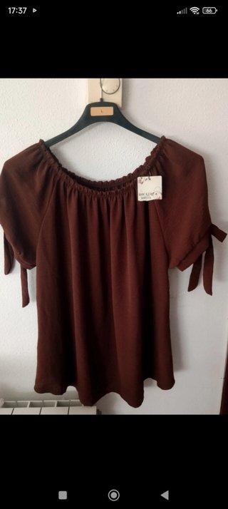 Blusa Rocker manga corta hombros descubiertos tall