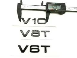 Emblema logo Audi V6T V8T V10T color negro