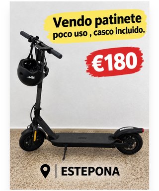 Patinete eléctrico con casco