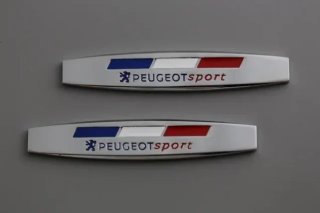 2 emblemas laterales logo Peugeot sport cromado