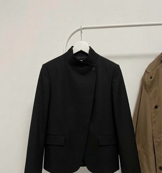 Blazer Negra Cuello Mao