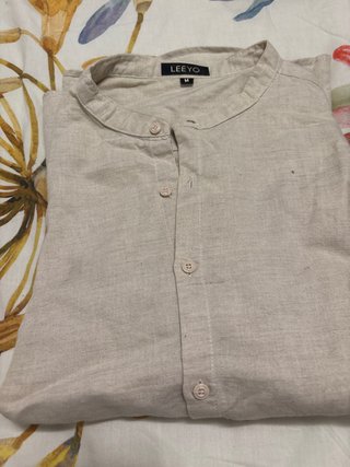 Camisa Lino Hombre LEEYO Manga Larga Talla M