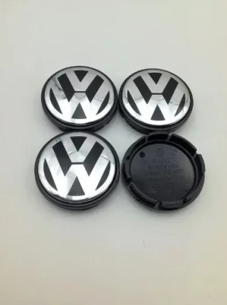 Centro de rueda Volkswagen negro 56 mm