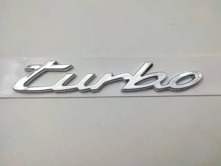 Emblema Porsche turbo cromado