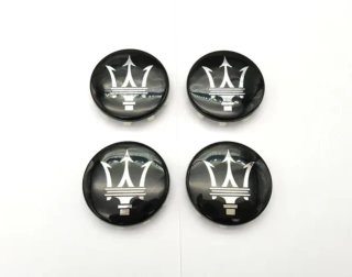 4 tapas llantas Maserati 59 mm negro