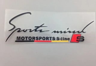 Pegatina sport mind letras negro S-line