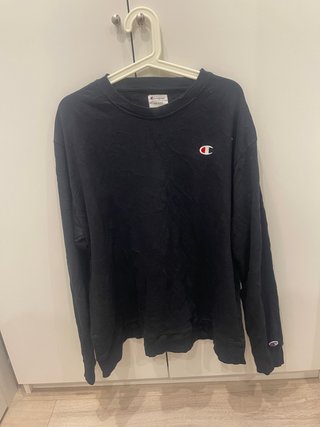 Sudadera Champion Negra Cuello Redondo