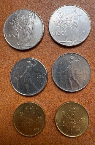 Lotto di 6 antiche monete italiane