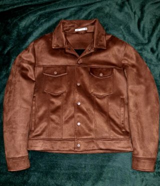 Zara Brown Suede-Effect Jacket