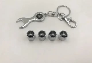 Tapones rueda válvulas llantas + llavero Mercedes