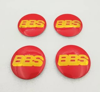 Chapas de centro de rueda BBS rojo y dorado 56 mm