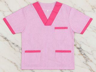 Casaca Sanitaria Rosa Rayas Talla XS
