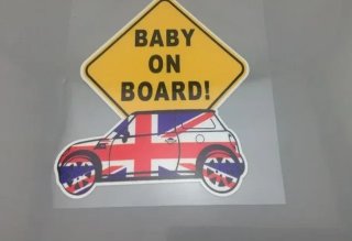 Pegatina vinilo bebe a bordo Mini