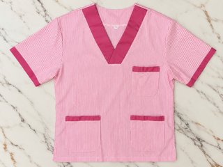 Casaca Sanitaria Rosa Rayas Talla S