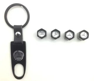Tapones de válvulas con llavero Mercedes