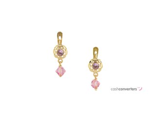 pendientes oro 18k con piedra con circonita