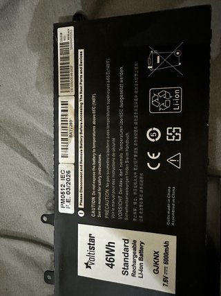 Batería Voltistar  PM0512 / 7.6V /6000mah y 46wh
