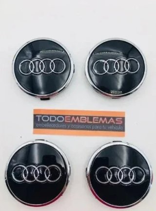 Centro de rueda Audi negras 60 mm