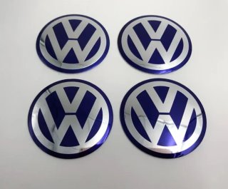 Chapas de centro de rueda Volkswagen 80 mm azul