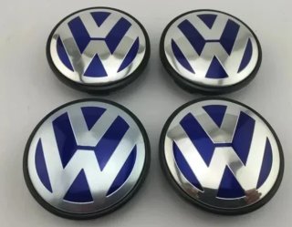 Centro de rueda Volkswagen azul 65 mm