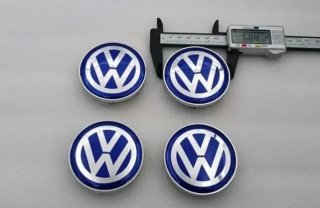 Tapas de centro de rueda Volkswagen 68 mm azul