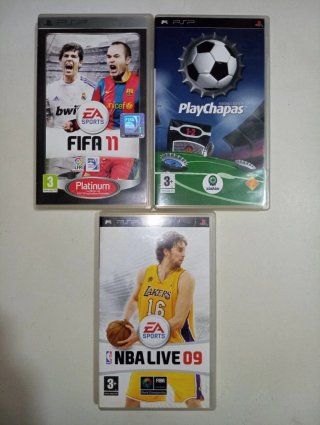 3 Juegos PSP: FIFA 11, NBA Live 09, PlayChapas